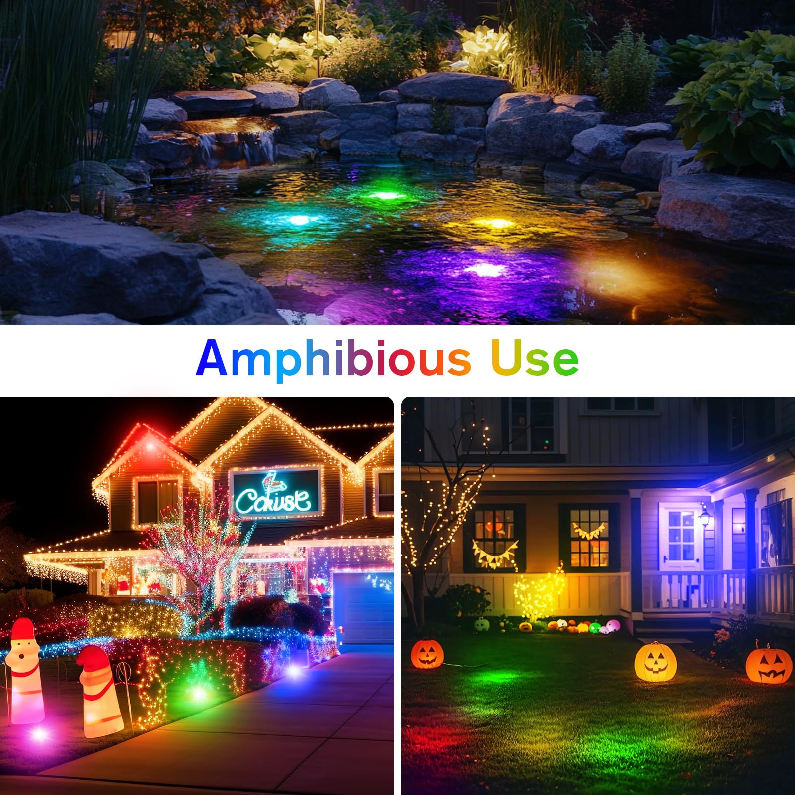4′ x 4′ Pond Decor Kit | 3-in-1 Filter, Waterfall & Lights
