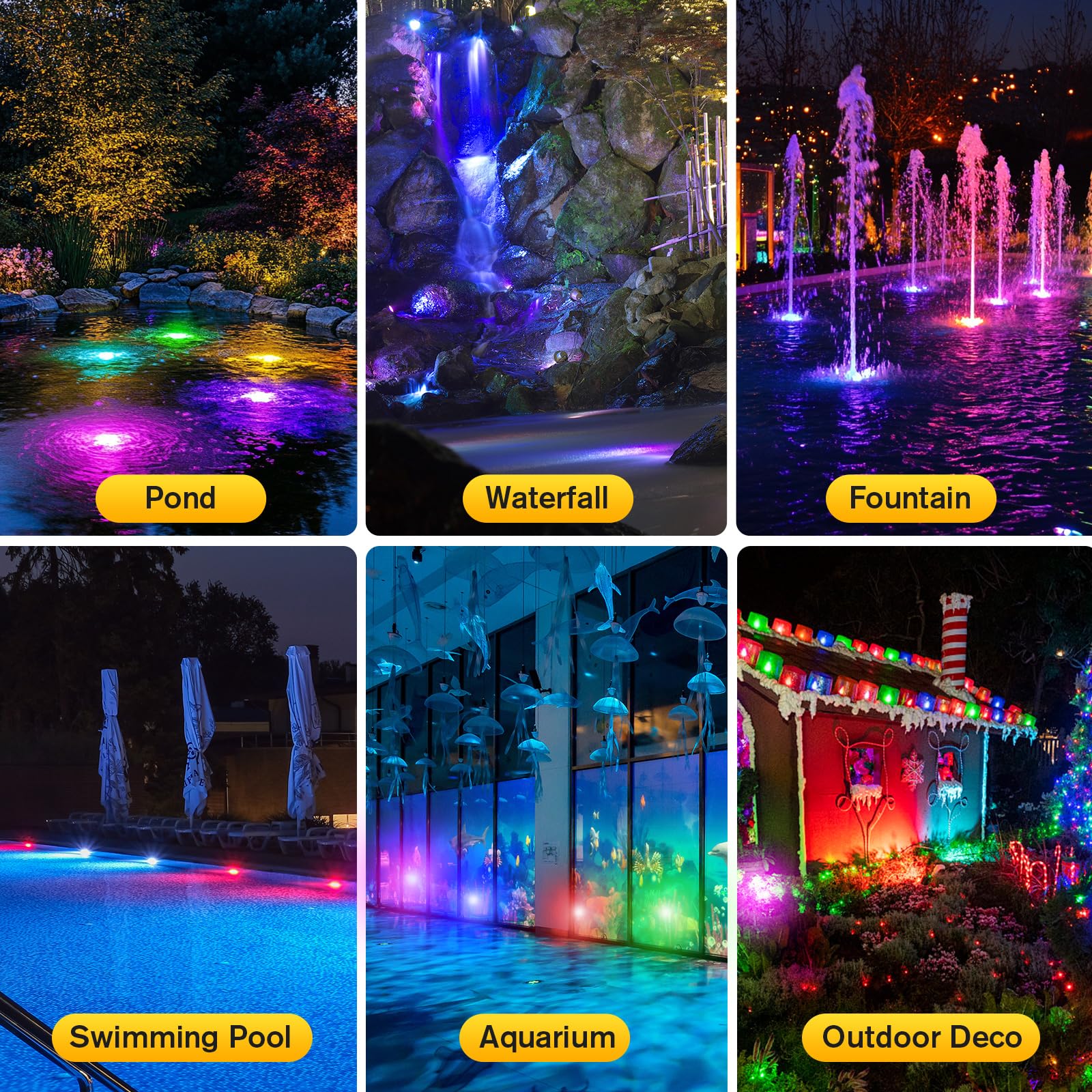 4′ x 4′ Pond Decor Kit | 3-in-1 Filter, Waterfall & Lights